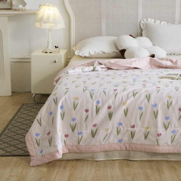 91家纺网 家纺一手货源 找家纺 维洋家纺 2025新款全棉印花棉花夏凉被 美郁花香