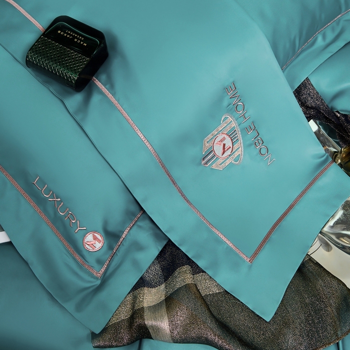 91家纺网 家纺一手货源 找家纺 U品汇（全棉磨毛源头厂家） 2024春夏新品60s支贡缎长绒棉刺绣花四件套纯棉全棉100%纯色简约轻奢 伯爵-宾利兰