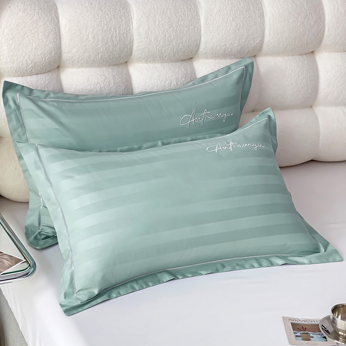 91家纺网 家纺一手货源 找家纺 品乐家纺 2024新款60支长绒棉龙纹系列枕套 龙纹青