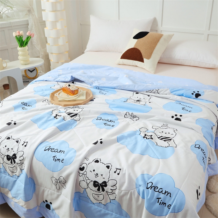 91家纺网 家纺一手货源 找家纺 瑜珠 2025新款双面全棉印花夏被夏凉被空调被子 哈尼宝贝