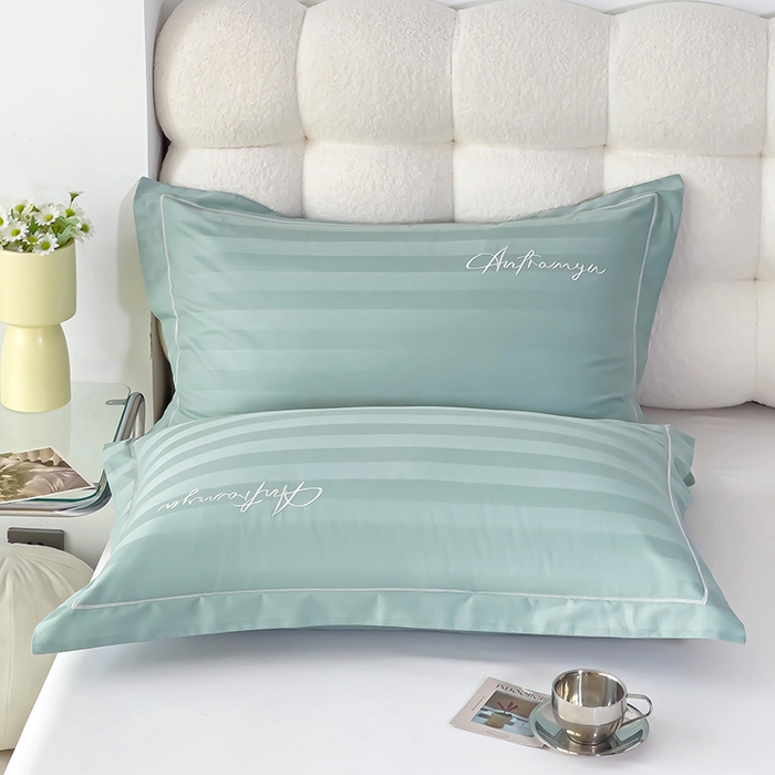 91家纺网 家纺一手货源 找家纺 品乐家纺 2024新款60支长绒棉龙纹系列枕套 龙纹青