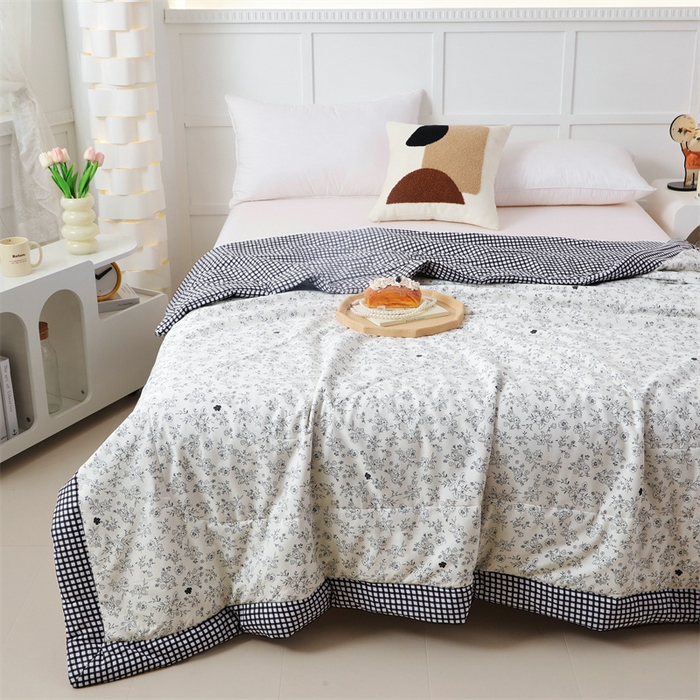 91家纺网 家纺一手货源 找家纺 瑜珠 2025新款双面全棉印花夏被夏凉被空调被子 卉雅米