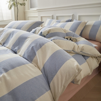 91家纺网 家纺一手货源 找家纺 （总）莱登卡奴 2024新款全棉色织水洗棉四件套