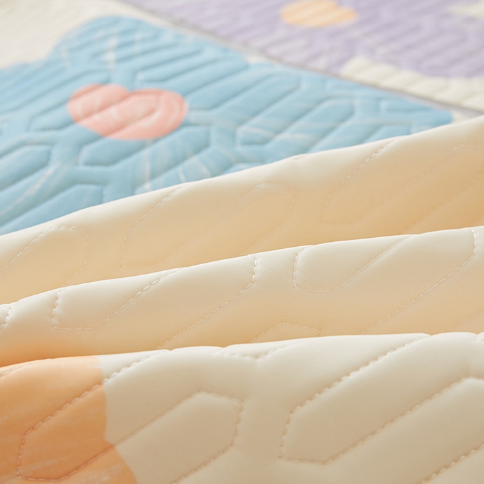 91家纺网 家纺一手货源 找家纺 伊人坊 2024新款A类凉感丝0.4乳胶床笠凉席夏被套件 缤纷花季