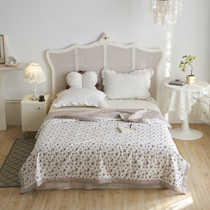 91家纺网 家纺一手货源 找家纺 维洋家纺 2025新款全棉印花棉花夏凉被 花之梦