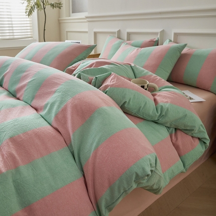 91家纺网 家纺一手货源 找家纺 （总）莱登卡奴 2024新款全棉色织水洗棉四件套