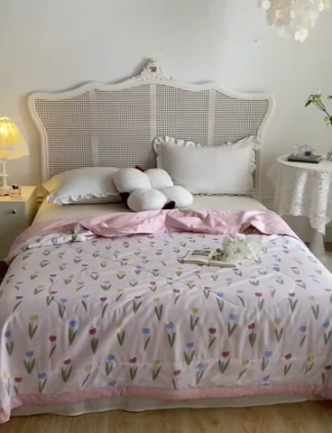 91家纺网 家纺一手货源 找家纺 维洋家纺 2025新款全棉印花棉花夏凉被 美郁花香