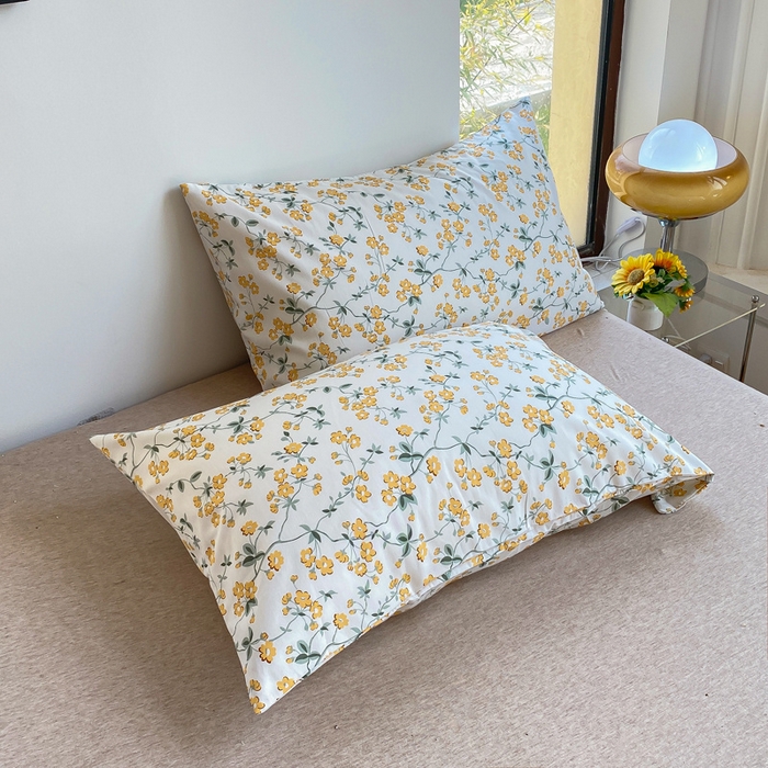 91家纺网 家纺一手货源 找家纺 瑜珠 2025新款双面全棉印花夏被夏凉被空调被子 春风拂面-黄
