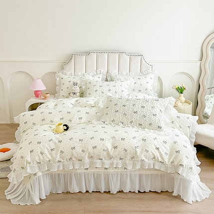 91家纺网 家纺一手货源 找家纺 （总）宜凡家纺 2024新款全棉印花雪纺夹棉系列床盖四件套