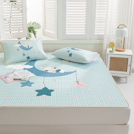 91家纺网 家纺一手货源 找家纺 美丽折家纺 2025新款凉感丝乳胶凉席款 梦幻星空