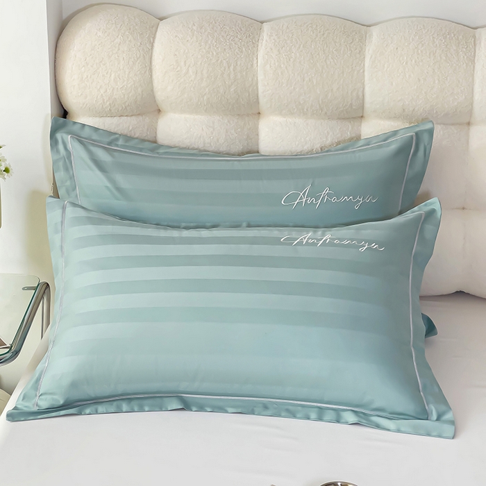 91家纺网 家纺一手货源 找家纺 品乐家纺 2024新款60支长绒棉龙纹系列枕套 龙纹青