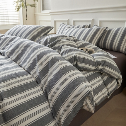 91家纺网 家纺一手货源 找家纺 （总）莱登卡奴 2024新款全棉色织水洗棉四件套