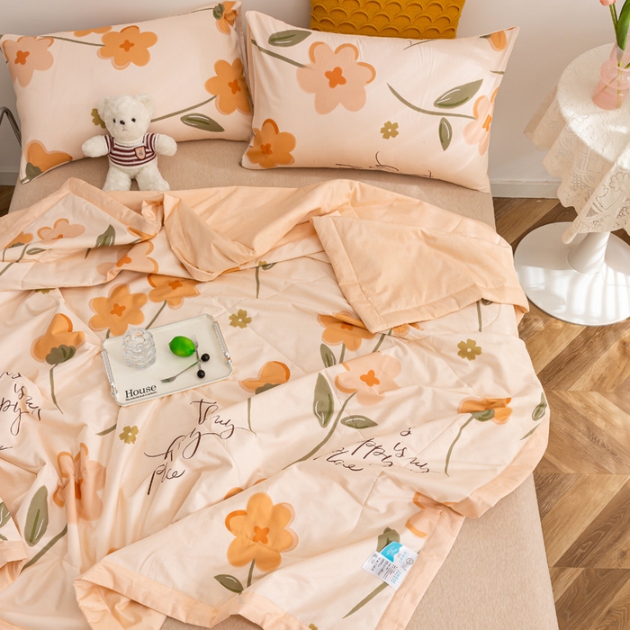 91家纺网 家纺一手货源 找家纺 瑜珠 2025新款双面全棉印花夏被夏凉被空调被子 春日暖阳