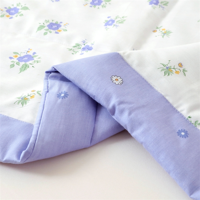 91家纺网 家纺一手货源 找家纺 瑜珠 2025新款双面全棉印花夏被夏凉被空调被子 絮语蓝