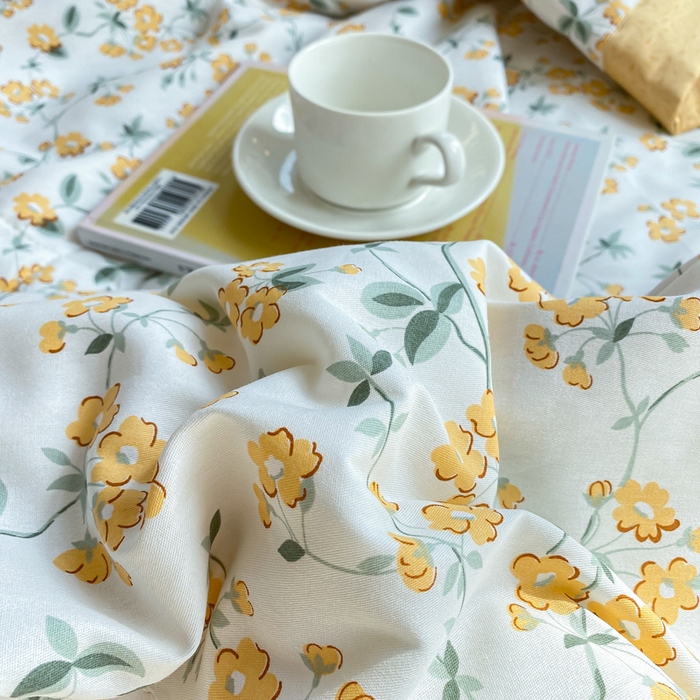 91家纺网 家纺一手货源 找家纺 瑜珠 2025新款双面全棉印花夏被夏凉被空调被子 春风拂面-黄