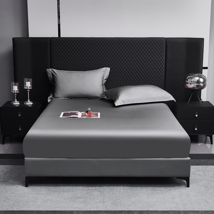 91家纺网 家纺一手货源 找家纺 利欧 2025新款100支全棉单床笠 高级灰