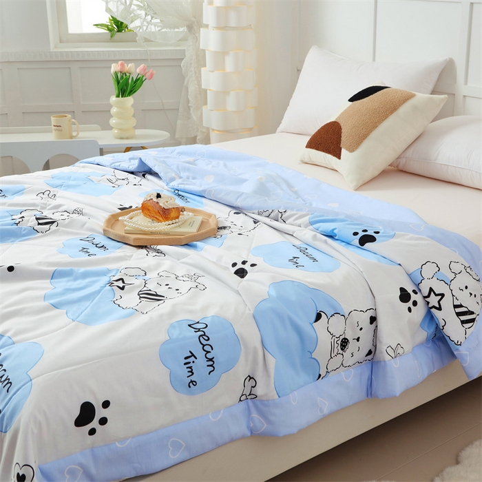 91家纺网 家纺一手货源 找家纺 瑜珠 2025新款双面全棉印花夏被夏凉被空调被子 哈尼宝贝