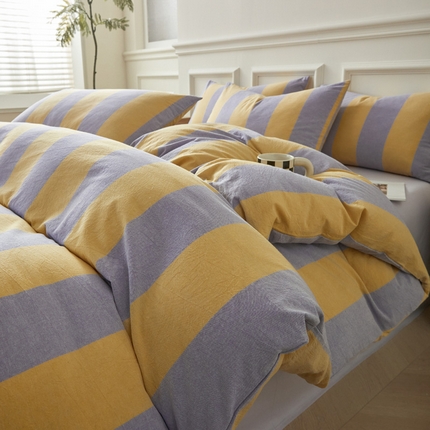 91家纺网 家纺一手货源 找家纺 （总）莱登卡奴 2024新款全棉色织水洗棉四件套