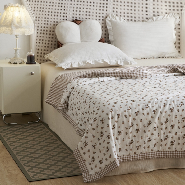 91家纺网 家纺一手货源 找家纺 维洋家纺 2025新款全棉印花棉花夏凉被 花之梦