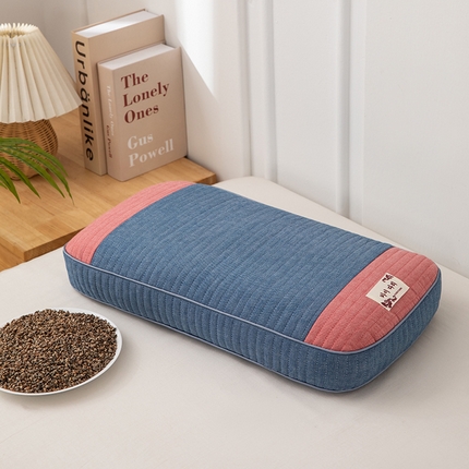 91家纺网 家纺一手货源 找家纺 （总）织布人 2024新款荞麦枕全棉韩式砂洗面包枕全荞麦壳护颈椎枕头+枕芯