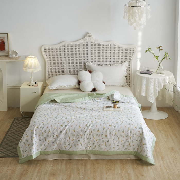 91家纺网 家纺一手货源 找家纺 维洋家纺 2025新款全棉印花棉花夏凉被 凤染