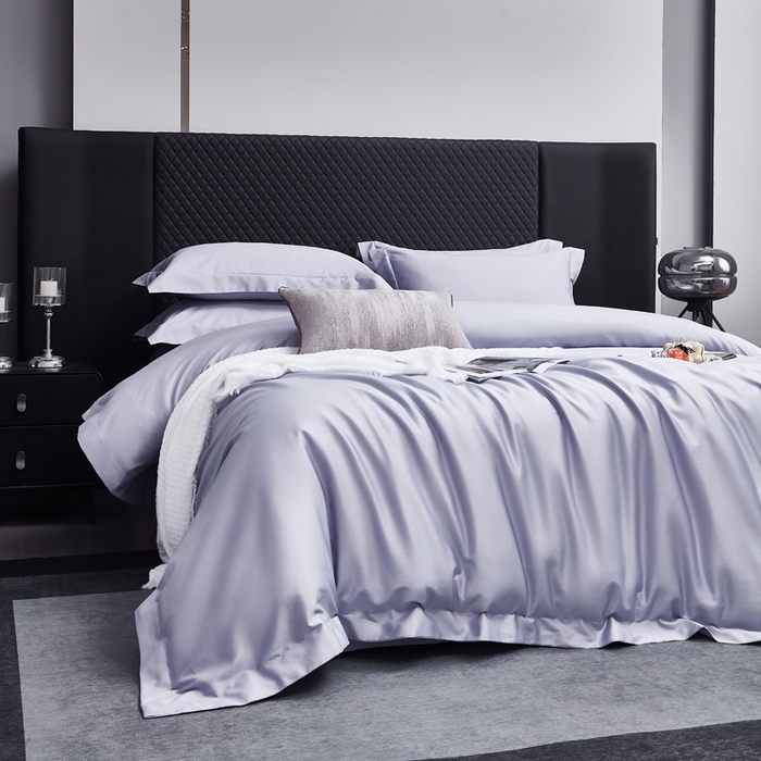 91家纺网 家纺一手货源 找家纺 利欧 2025新款100支全棉单被套 淡紫