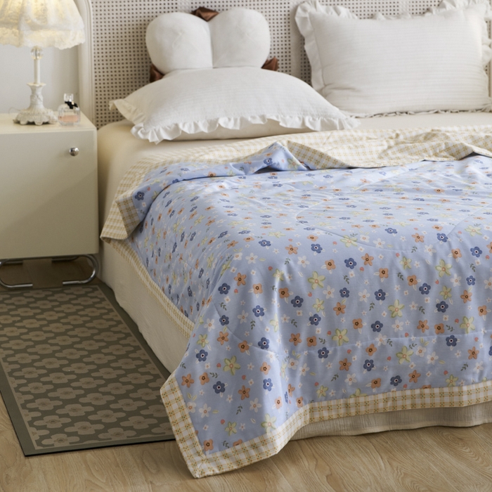 91家纺网 家纺一手货源 找家纺 维洋家纺 2025新款全棉印花棉花夏凉被 晓晓