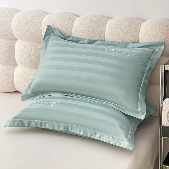 91家纺网 家纺一手货源 找家纺 品乐家纺 2024新款60支长绒棉龙纹系列枕套 龙纹青