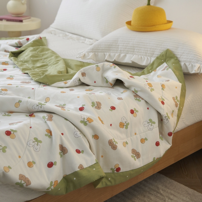 91家纺网 家纺一手货源 找家纺 维洋家纺 2025新款全棉印花棉花夏凉被 限定美好