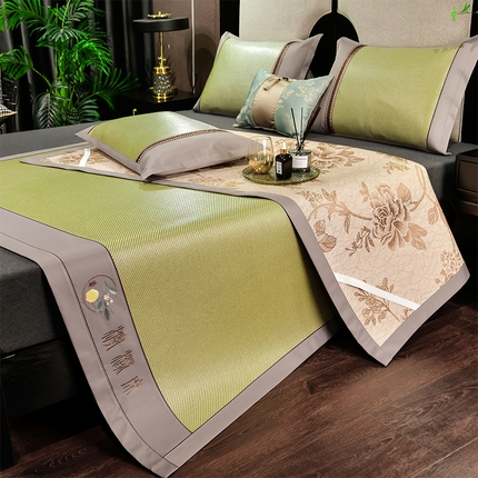 91家纺网 家纺一手货源 找家纺 （总）小牛席业 2024新款柠檬清香冰藤-双面席藤席竹席冰丝席乳胶席凉豆豆席