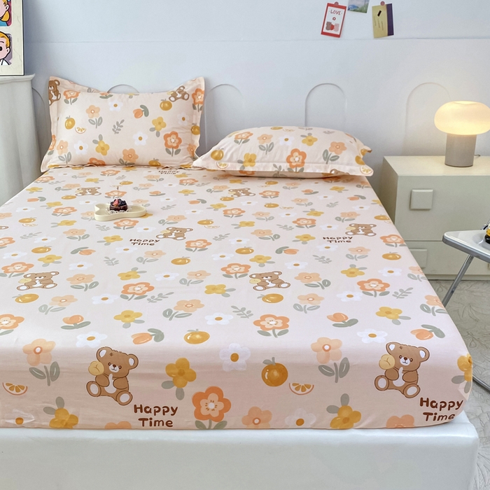 91家纺网 家纺一手货源 找家纺 帛织澜家纺 2025新款喷气12868系列纯棉印花单床笠 秋日森林