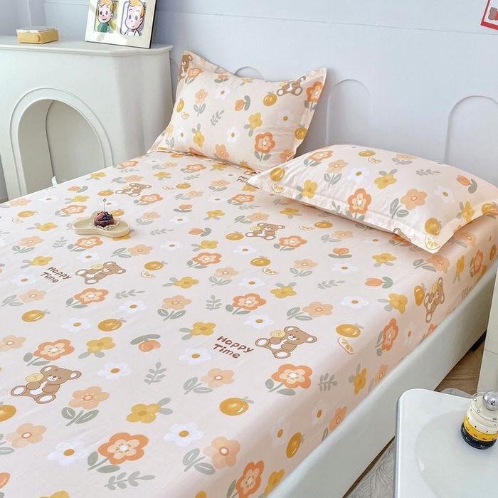 91家纺网 家纺一手货源 找家纺 帛织澜家纺 2025新款喷气12868系列纯棉印花单床笠 秋日森林