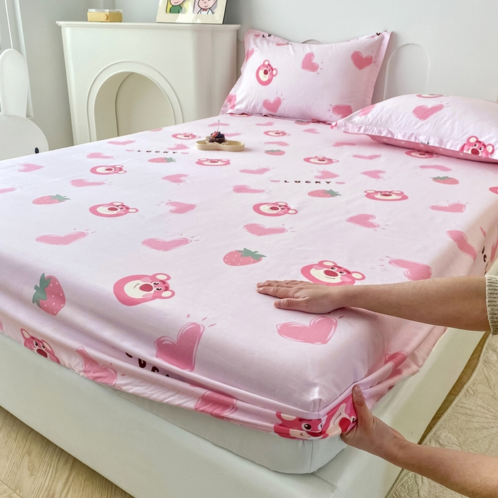 91家纺网 家纺一手货源 找家纺 帛织澜家纺 2025新款喷气12868系列纯棉印花单床笠 甜心乐园