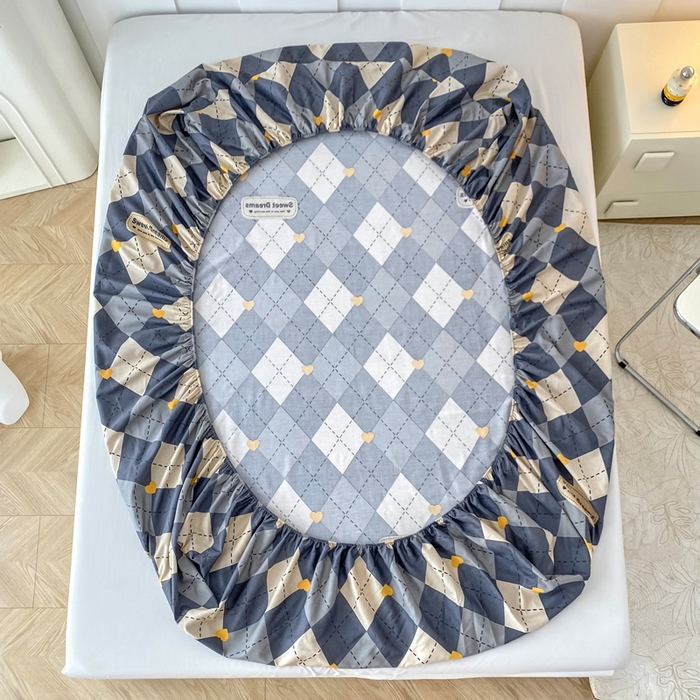 91家纺网 家纺一手货源 找家纺 帛织澜家纺 2026新款喷气12868系列纯棉印花单床笠 格韵空间