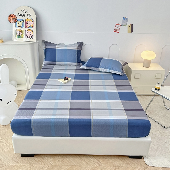 91家纺网 家纺一手货源 找家纺 帛织澜家纺 2025新款喷气12868系列纯棉印花单床笠 蒙德里