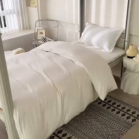 91家纺网 家纺一手货源 找家纺 凌云家纺 2025新款A类全棉水洗棉床垫套三件套四件套学生宿舍 格韵-咖