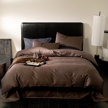 寐眠 2024新款100支纯棉长绒棉提花四件套 金棕流沙