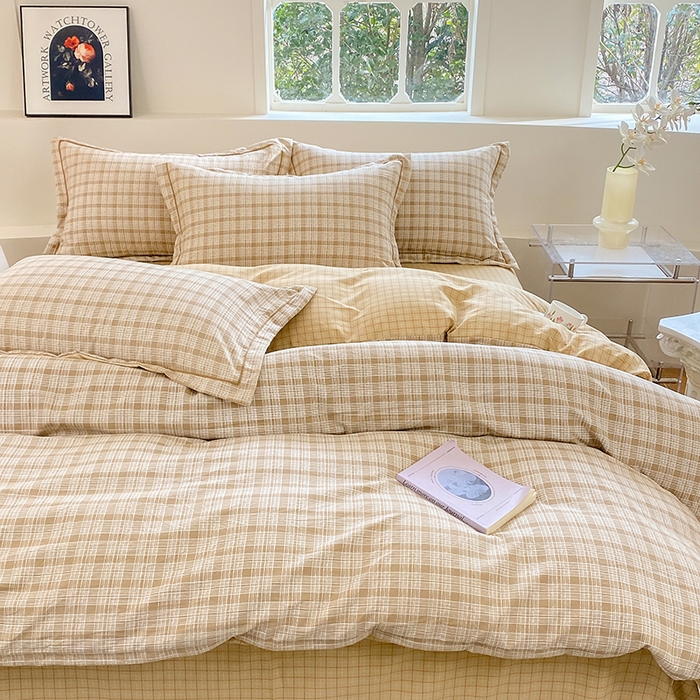 91家纺网 家纺一手货源 找家纺 家贝爱 2024春日新款A类精选高支高密水洗云锦棉四件套 格格情深