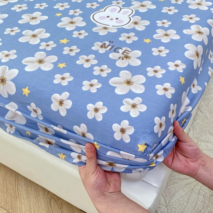 91家纺网 家纺一手货源 找家纺 帛织澜家纺 2025新款喷气12868系列纯棉印花单床笠 洛可可