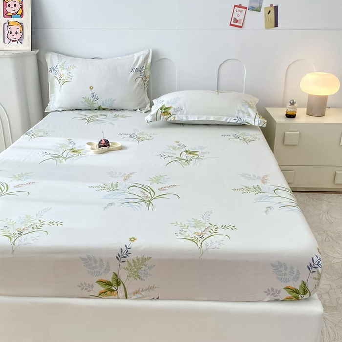 91家纺网 家纺一手货源 找家纺 帛织澜家纺 2025新款喷气12868系列纯棉印花单床笠 香草集