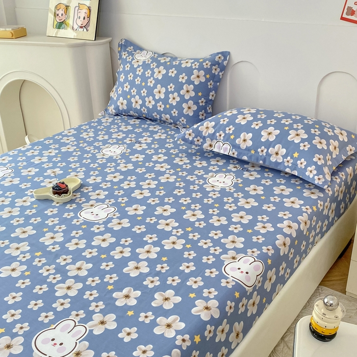 91家纺网 家纺一手货源 找家纺 帛织澜家纺 2025新款喷气12868系列纯棉印花单床笠 洛可可