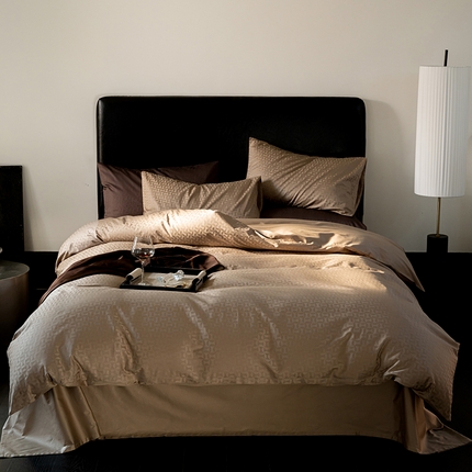 寐眠 2024新款100支纯棉长绒棉提花四件套 浮光跃金