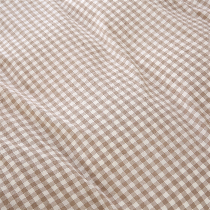 91家纺网 家纺一手货源 找家纺 凌云家纺 2025新款A类全棉水洗棉床垫套三件套四件套学生宿舍 格韵-咖