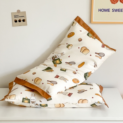 91家纺网 家纺一手货源 找家纺 （总）北鸣有鱼枕芯馆 2024新款全棉纯棉60S长绒棉儿童枕头套学生枕套卡通宝宝枕巾吸汗乳胶枕儿童可爱枕套