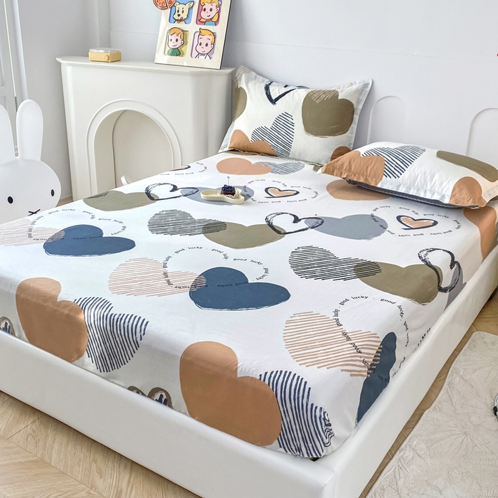 91家纺网 家纺一手货源 找家纺 帛织澜家纺 2025新款喷气12868系列纯棉印花单床笠 卡布奇诺