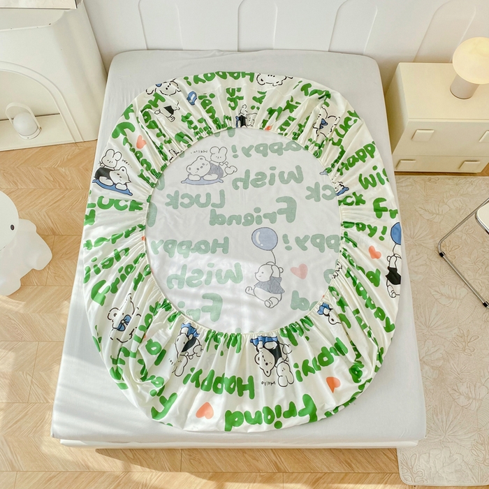 91家纺网 家纺一手货源 找家纺 帛织澜家纺 2026新款喷气12868系列纯棉印花单床笠 Luck熊