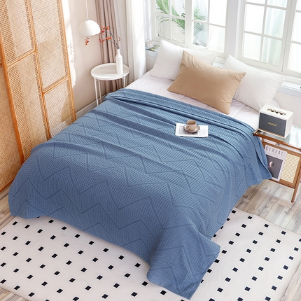91家纺网 家纺一手货源 找家纺 （总）朴尔家纺-毛巾被 2024新款全棉摩拉山峦风立体透气蜂窝华夫格纱布毛巾被