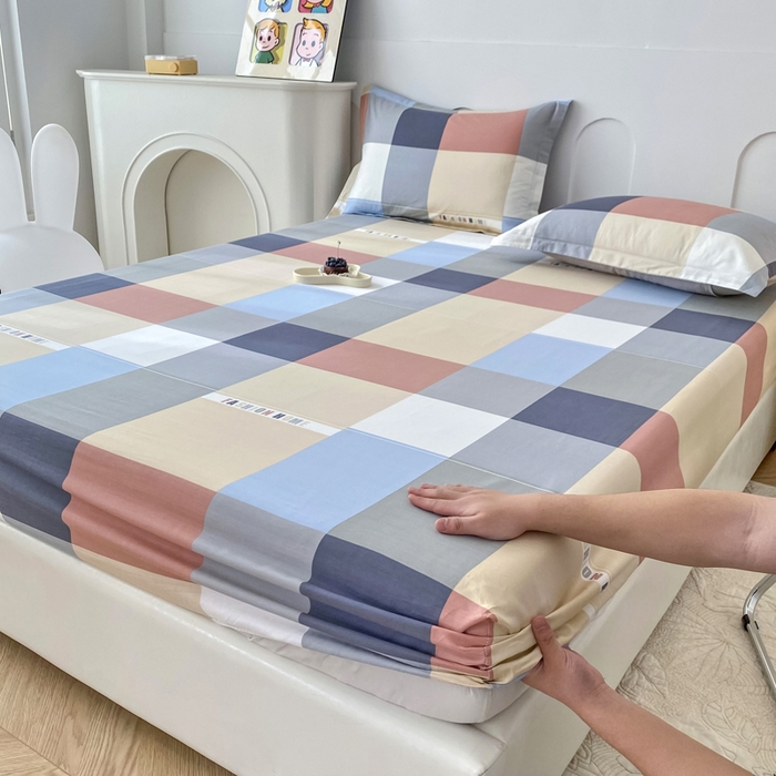 91家纺网 家纺一手货源 找家纺 帛织澜家纺 2026新款喷气12868系列纯棉印花单床笠 简伯格