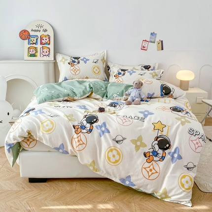 91家纺网 家纺一手货源 找家纺 （总）帛织澜家纺 2025新款喷气12868系列纯棉印花床笠四件套