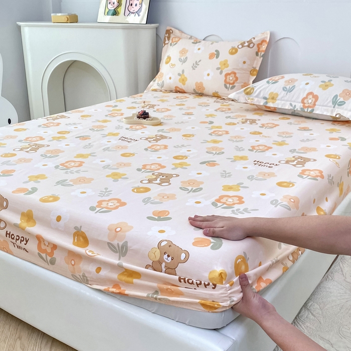 91家纺网 家纺一手货源 找家纺 帛织澜家纺 2025新款喷气12868系列纯棉印花单床笠 秋日森林